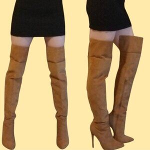 Faux Suede Over-the-Knee Boots
